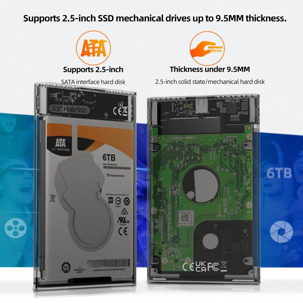 USB 3.0 to SATA III ϵ ̺ ũ ڽ,  ϵ ũ ̽, CŸ to USB ̺, 2.5 ġ HDD SSD 