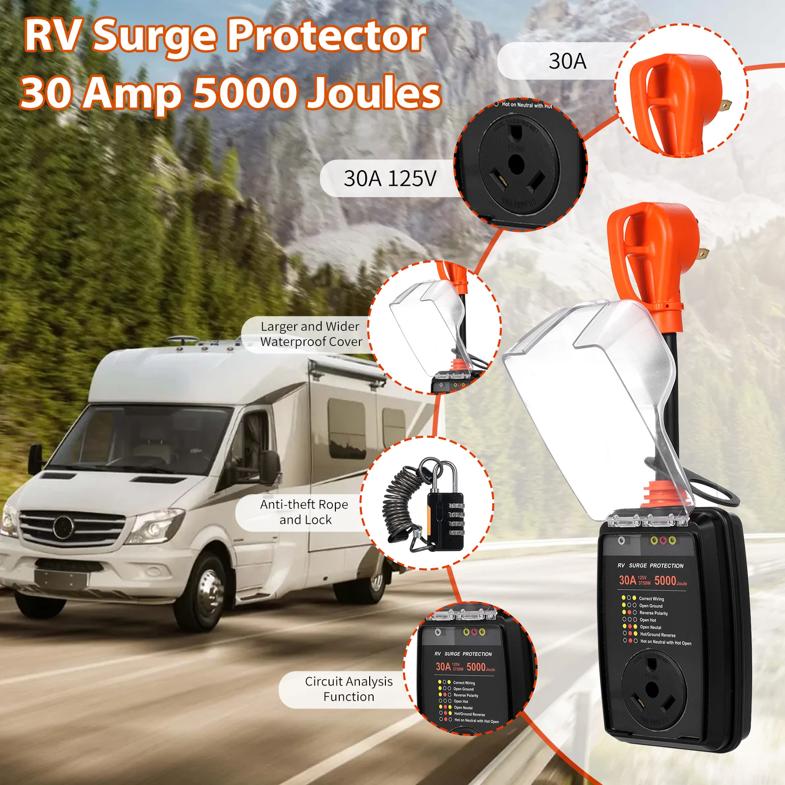 

Умное устройство для защиты от утечки заземления, релейное устройство, переключатель, выключатель энергии, измеритель мощности кВтч с анализатором схемы RV