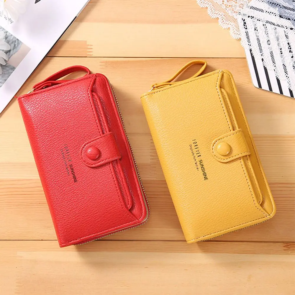 

Coin Purse Phone Holder Gift Girls Women Ladies Cash Clip PU Leather Wallet Credit Card Holder Coin Purse Short Purse