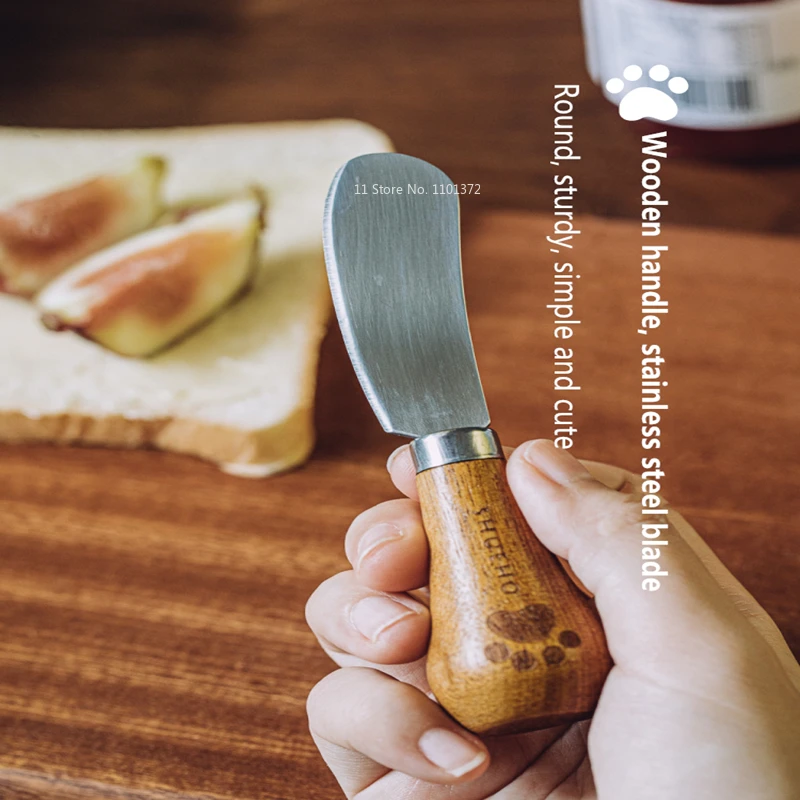 Mini Butter Scraper Stainless Steel Jagged & No Aliasing Cream Knife Wooden  Handle Cheese Jam Peanut Butter Spatula For Kitchen - AliExpress