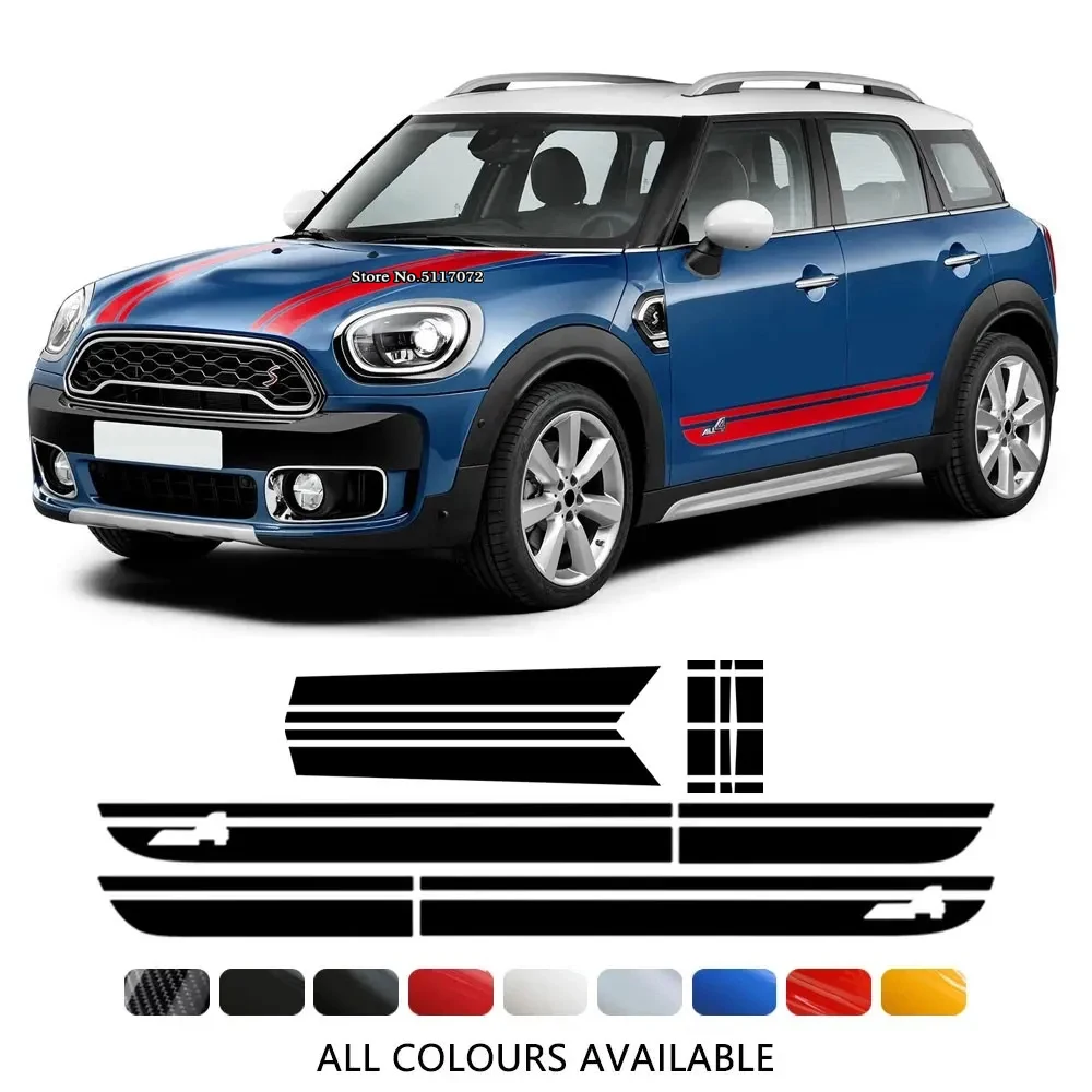 

Door Side Stripes Sticker John Cooper Works Car Hood Bonnet Trunk Vinyl For MINI Countryman F60 ALL4 JCW 2017-On 2022 2023