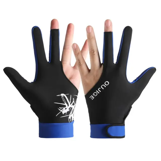 Polyester Fiber Billiards Gloves Breathable Antiskid Billiards Accessories Thickening Mesh Surface Three Finger Gloves 1