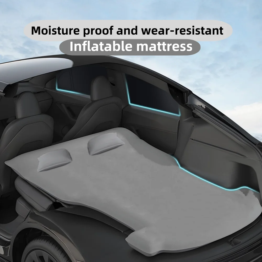 Compatible for Tesla Model 3/Y 2021-2024 Inflatable Air Mattress,with Air Pump and Headrest Portable Air Bed Accessories