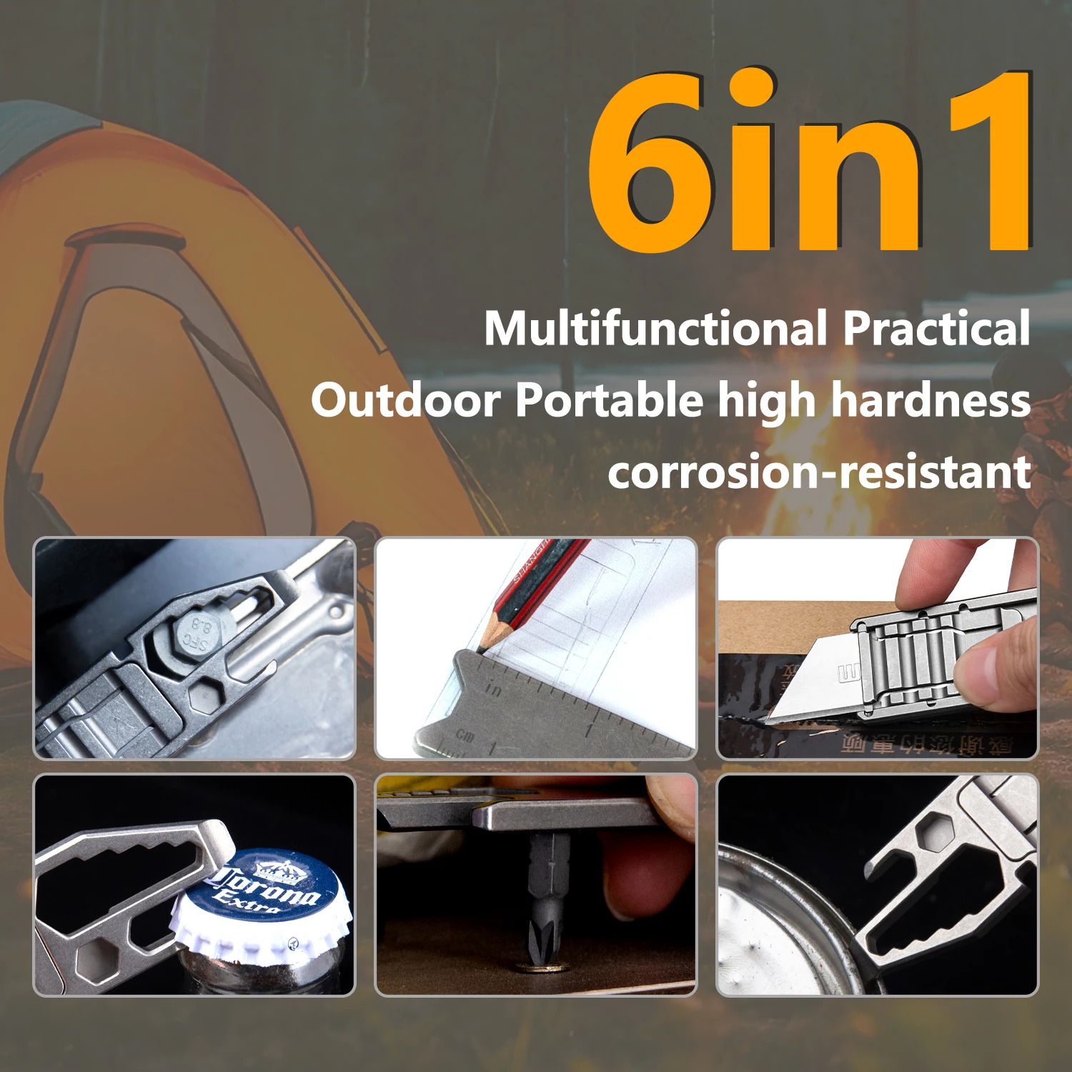 Titanium Alloy Multifunctional Tool Knife Outdoor Camping Portable EDC Cutting Tools Cut The Rope Bottle Opener Self Defense