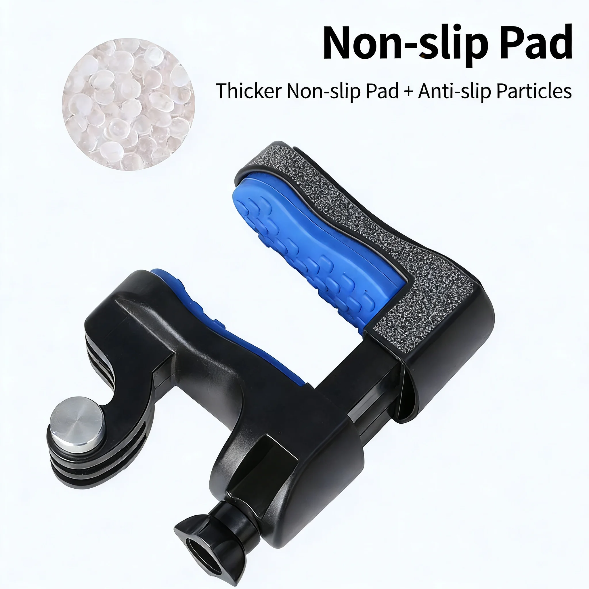 Support de fixation pour mentonnière de casque en gros plan, montrant les attaches compatibles DJI