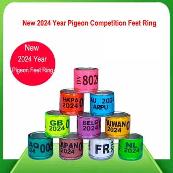 50Pcs 2024 Year Multicolor Pigeon Foot Ring with Word Foot Ring High Quality Durable Bird Ring Pet Bird Marking Ring
