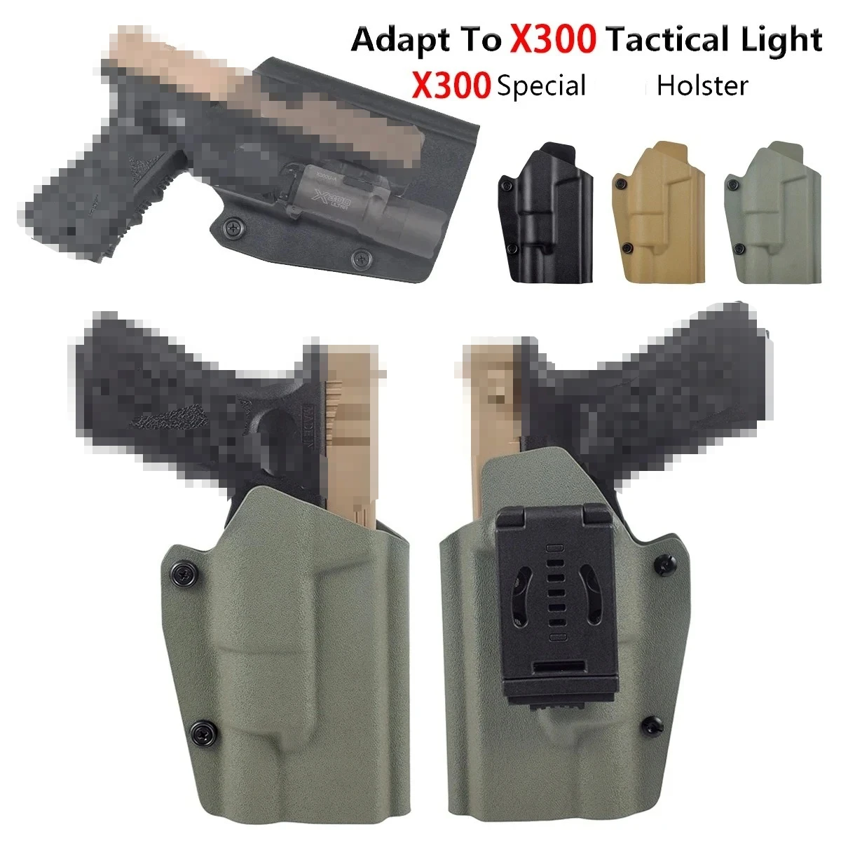 Kydex Tactical Holster with Belt Clip for X300 Ultra Flashlight