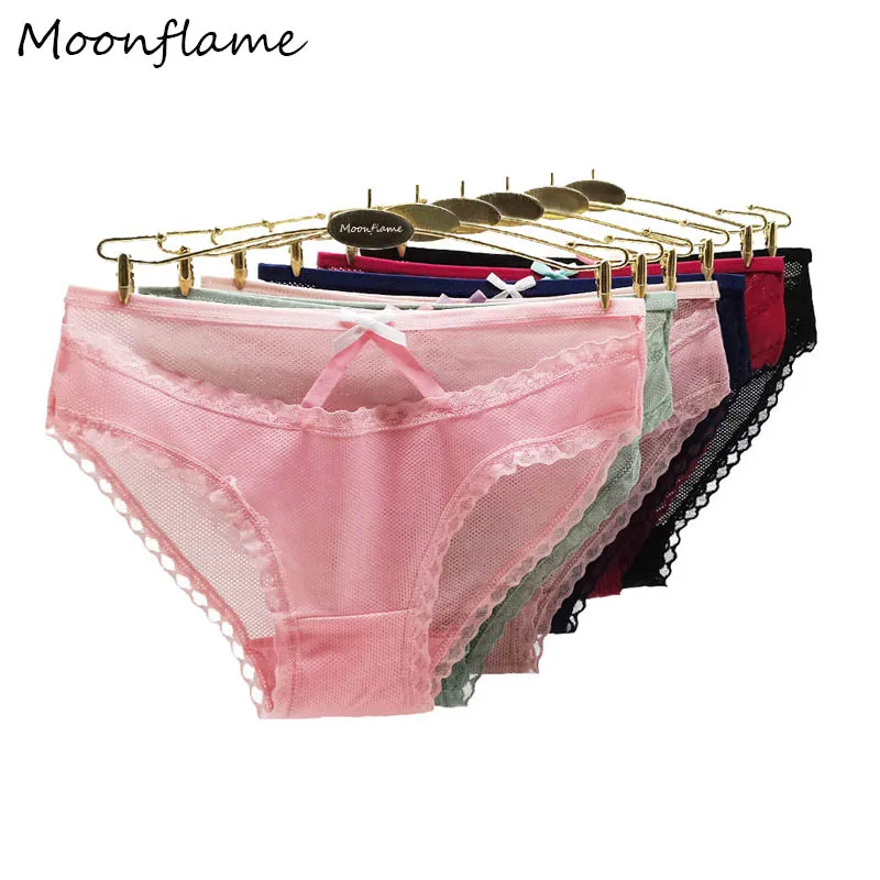 Moonflame New Arrival 2024 Briefs Underpants M-XL Ladies Lace Underwear 5  pcs/lots Sexy Women Cotton Panties 89335 - AliExpress