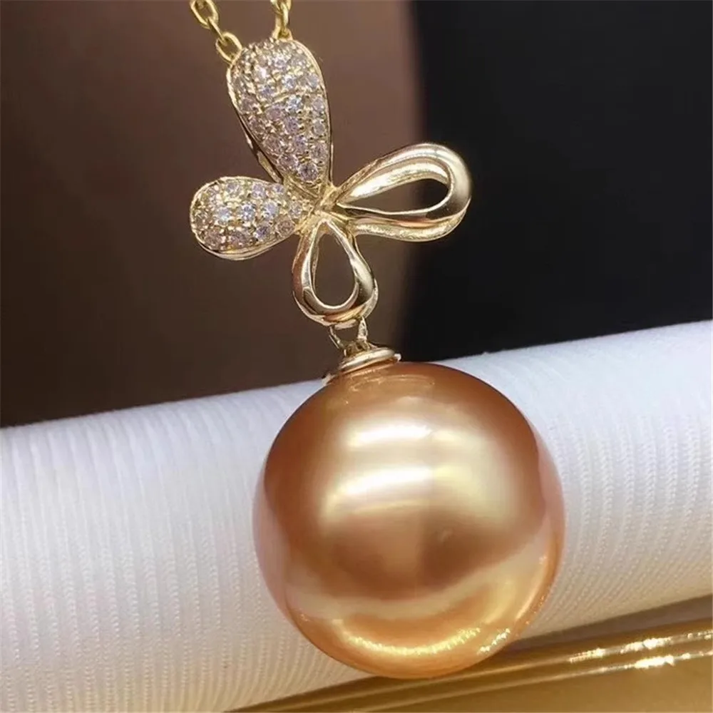 

DIY Pearl Accessories G18K Gold Pearl Pendant Empty Retro Pendant Empty Female Fit 9-12mm Oval Beads G127