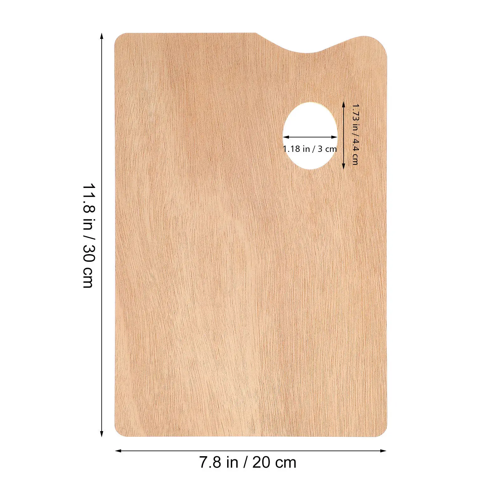 전문가용 목재 페인팅 팔레트 20x30cm 구식 빈티지 스타일 오일 코팅 처리된 매끄러운 가장자리 없는 표면 견고하고 오래 지속되는 제품