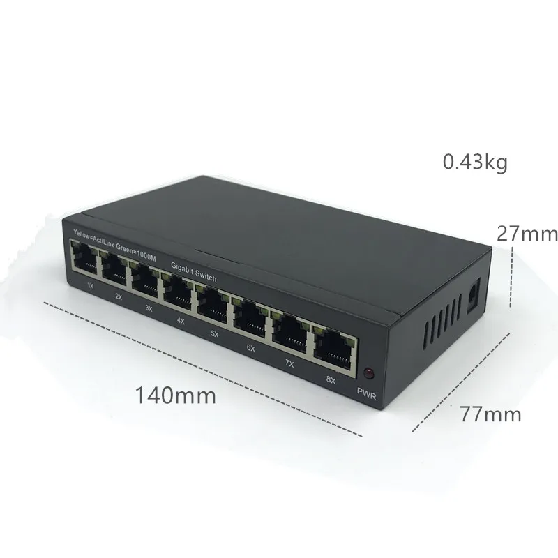 관리형 8포트 10/100/1000Mbps PoE 이더넷 스위치, 2개의 기가비트 SFP 슬롯이 있는 관리형 스위치, IGMP VLAN 관리 PoE 스위치