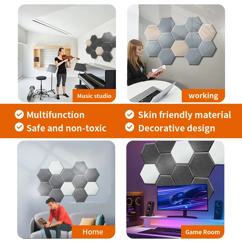 Sound Absorbing Panel 6 Pcs TOUO High-Density Material Home Noise Insulation For Walls Drum Room Acoustic Treatment