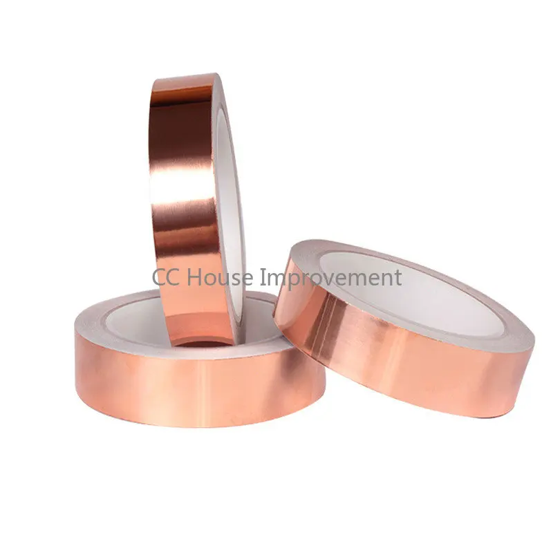 10M 25M Copper Foil Tape Single Side Conductive Shielding Tape Snail Stain Glass Home Appliance DIY copper foil tape