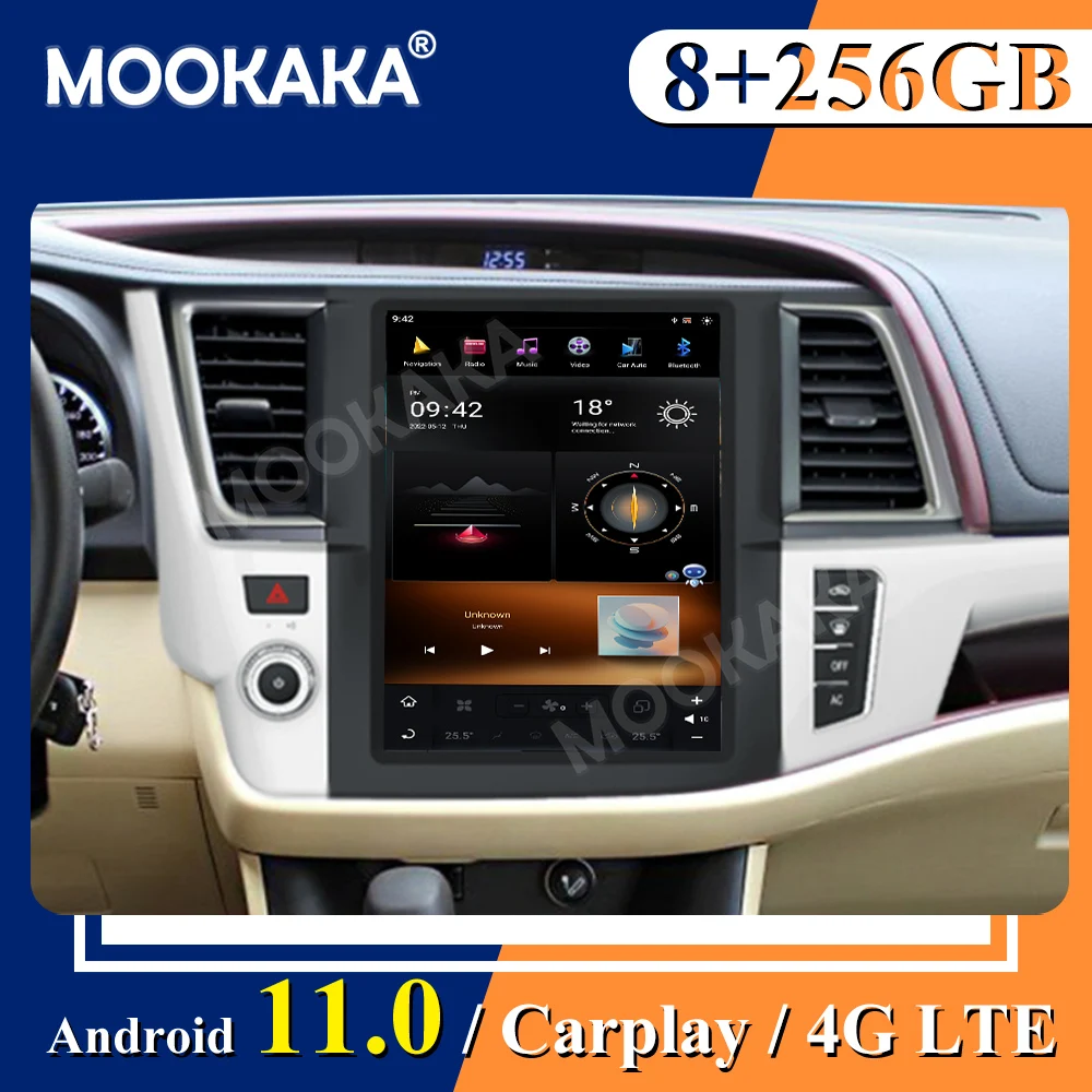 

8 + 256G Android 11 для Toyota Highlander 2014, 2015, 2016, 2017, 2018, GPS-плеер, автомобильное аудиоустройство, видеоплеер