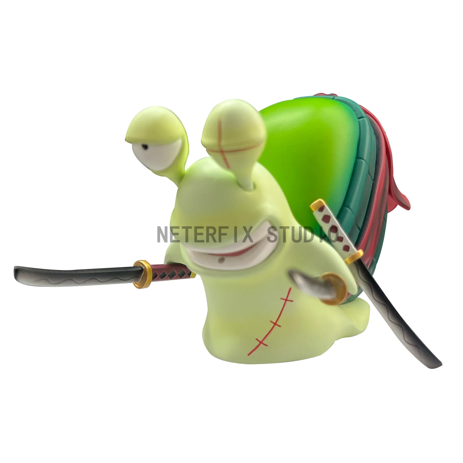 Figura de acción de Anime One Piece Den Den Mushi Zoro de 11-12 cm, juguete de colección de PVC con forma de gusano y caracol