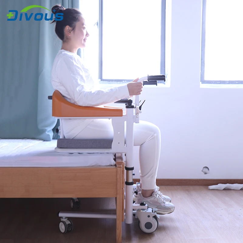 Hospital Patient Nursing Toilet Chair Lift Commode Chair Manual Transfer Wheelchairfor Elderly Disabled 3