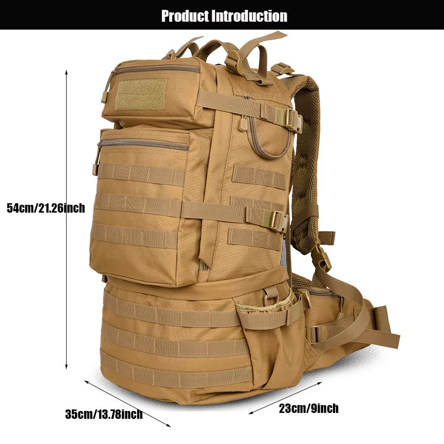 50L Large Capacity Tactics Backpack Molle Backpack For Hike Camp Travel With Frame mochila 50 litros 6