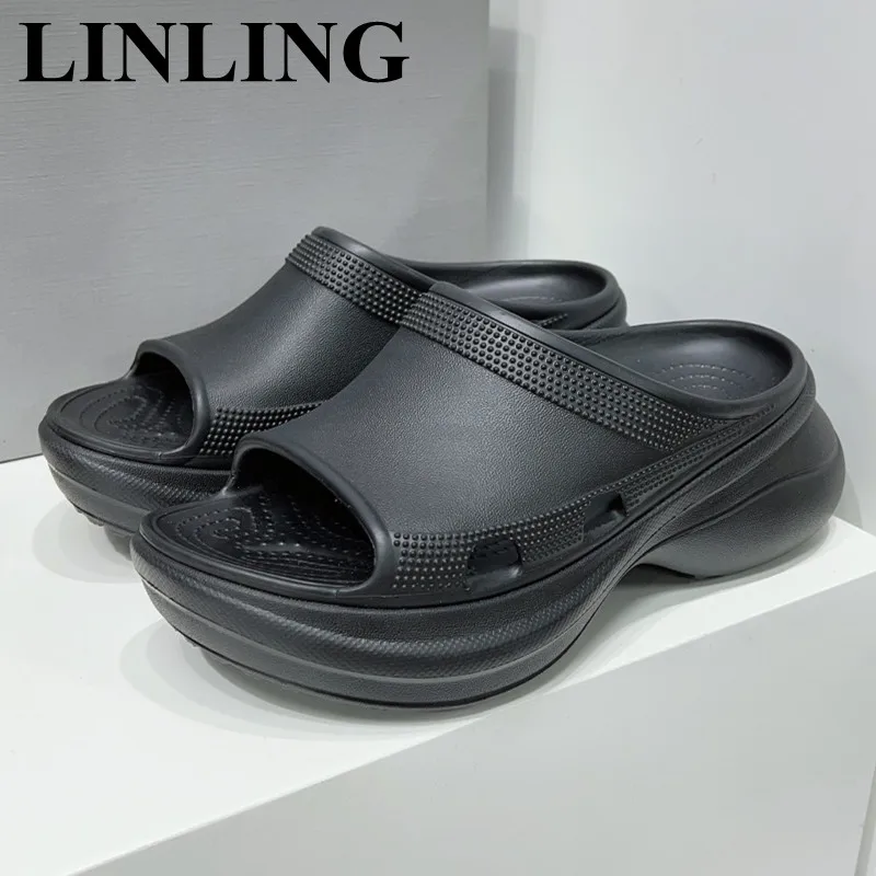 

New Designer Thick Sole Slippers Women 2023 Summer Sandals Platform Ladies Slides Beach Flip Flops Fashion Casual Shoes Woman