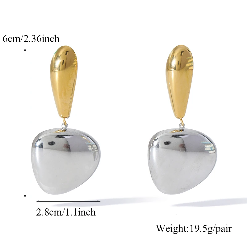 GANPUP 316L Edelstahl-Ohrringe mit geometrischem Design, zarter, trendiger, wasserfester Ohrstecker-Schmuck für Frauen, Urlaubsgeschenk – Detail 8
