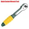 Adjustable Quick Socket Wrench Tools Green Rapid Ratchet Wrench Mini 1/4 Screwdriver Rod Easy to Use 1