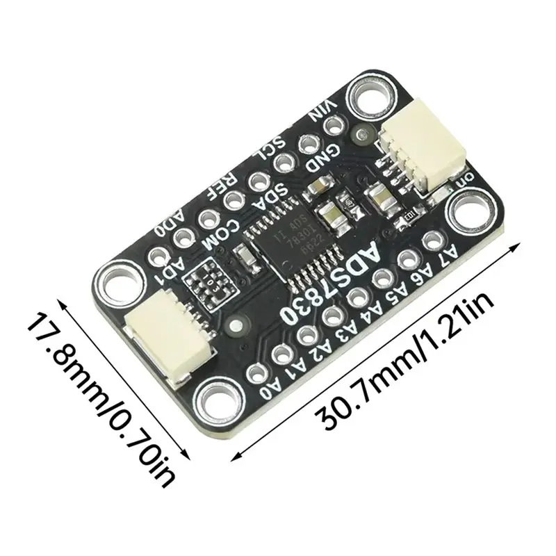 JABS-DC 2.7V-5.5V 5836 ADS7830 Stemma Qt Qwiic 인터페이스와 호환되는 8비트 ADC 아날로그-디지털 변환기 모듈
