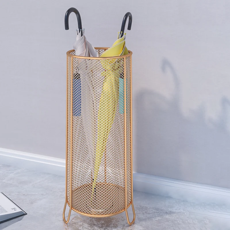 Beach Metal Basket Umbrella Stand Home Gold Hanger Umbrella Clamp Parasol Entryway Porte Parapluie House Decoration GPF30XP