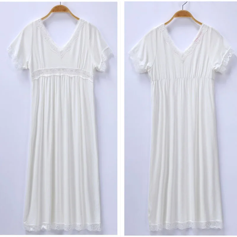 Chemise de nuit en coton à manches courtes pour filles, pyjama long et doux, vêtements de maison