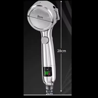 Pommeau de douche portatif haute tension pour salle de bain, pomme de douche à économie d'eau, Mode de réglage à quatre vitesses, affichage numérique de la température LED 6
