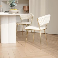 Anajqaqia, комплект из 2 предметов, роскошные бархатные обеденные стулья с металлическими ножками, современный дизайн для гостиных, спальни, 52x43,5x75 см — изображение 2