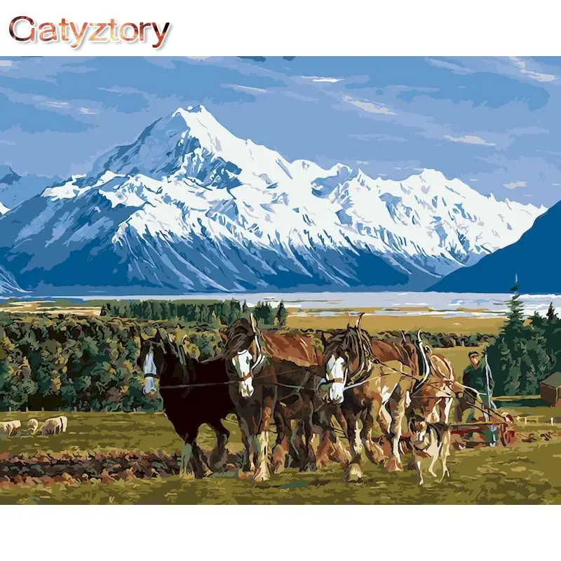 

Картина по номерам на холсте «Три лошади», 40x50 см