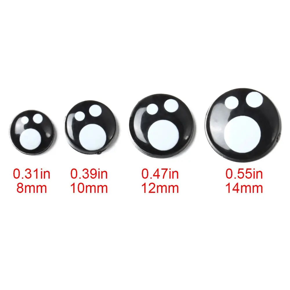 20Pcs Plastic Round Flat Black 8-14mm Safety Eyes Crafts Children Kids Toys  Eyes For Bear doll Animal Puppet DIY Accessories