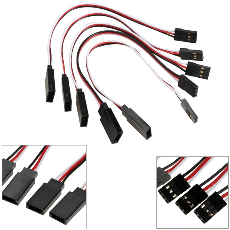 10pcs 10cm 15CM 30CM 50CM 100CM RC Servo Extension Cord Cable Wire Lead JR Link Line 20pack rc male to jr male plug twisted extension lead wire cable 100mm 26awg 30cores servo receiver wire for rc cars truck