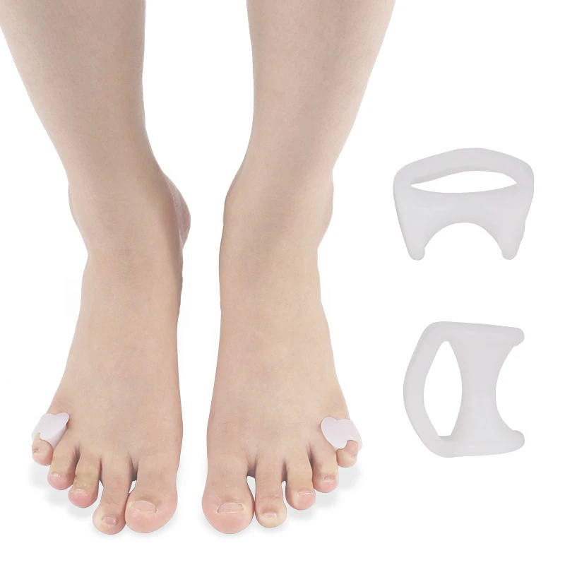 2pieces=1pair Silicone Toe Splitter Separators Finger Gel Foot Care