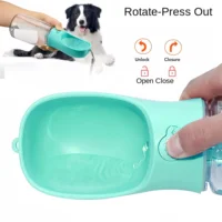 Pets Water Bottle Portable Food Grade Material Dog Cat Travel Pet Water Cup Bottle With Food Dispenser puppy water bottle 2