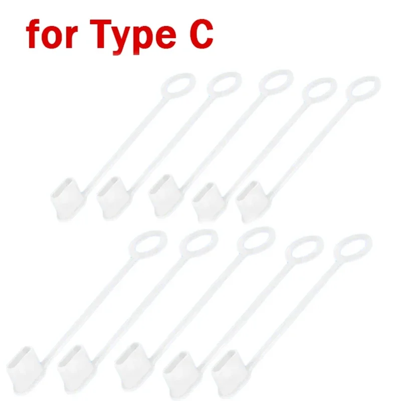 Type C Port Clear Dust Plug Cover with Anti-Lost Rope - Universal Protector Caps