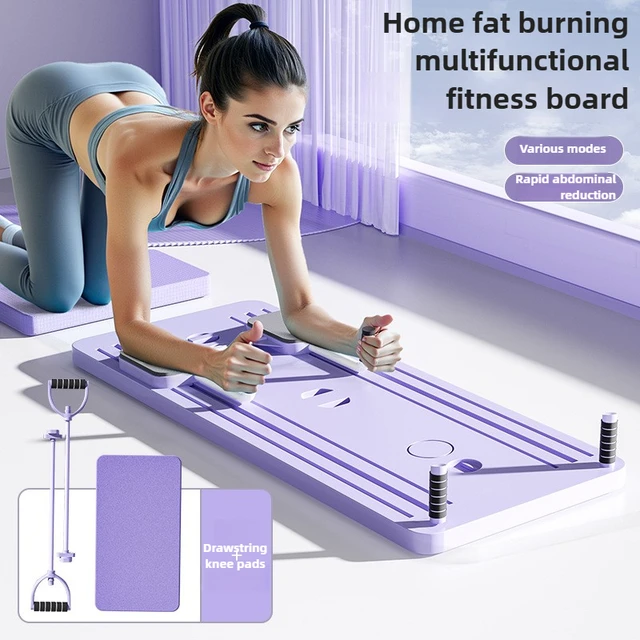 Multi-functional Foldable Pilates Board Pilates Equipment Safe Home Gym Equipment abdominal Board with Resistance Bands