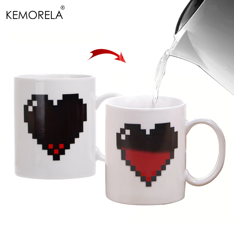 Ysaca Hartvormige kleur veranderende magische keramische mok