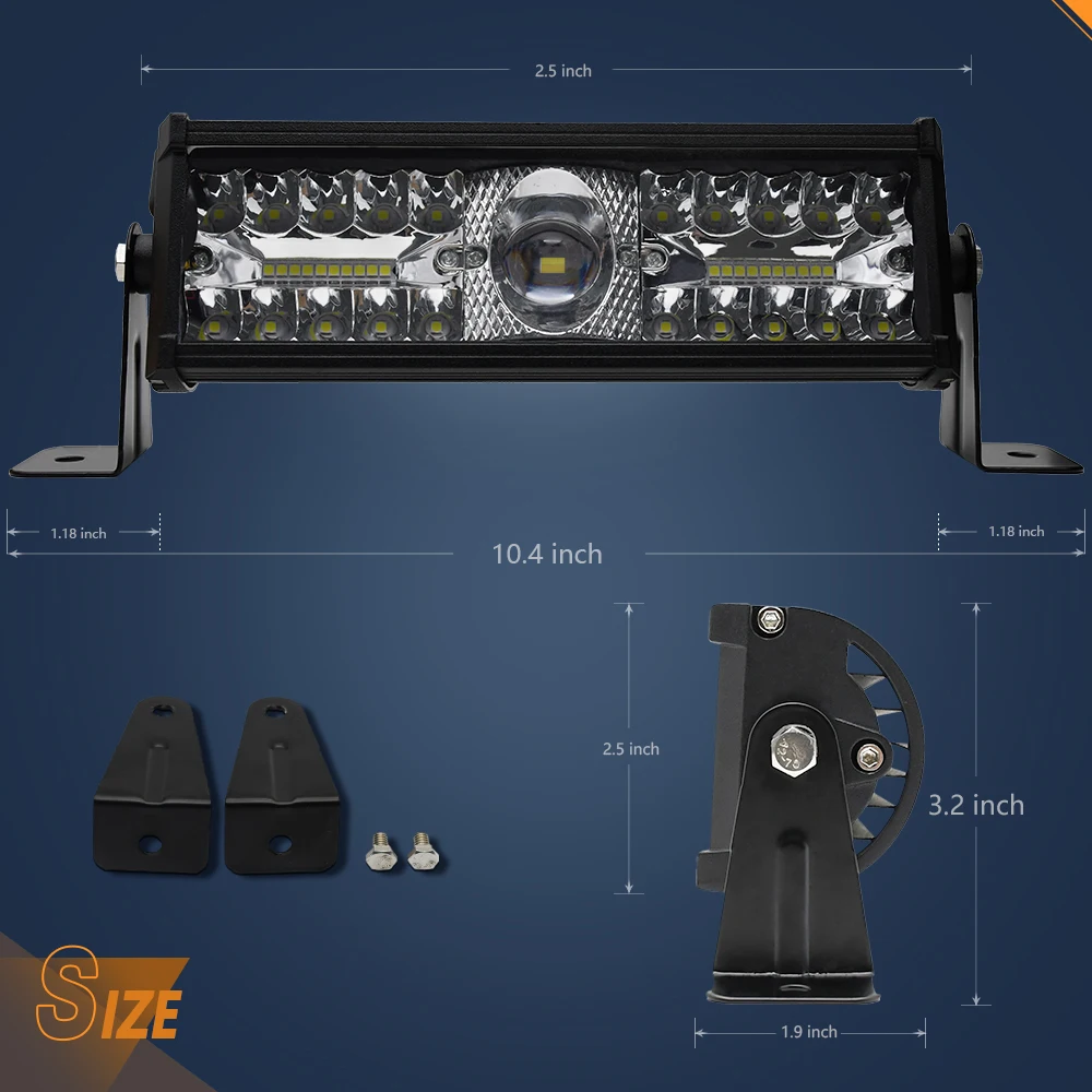 Auto LED Spotlights Work Light Bar White Yellow Flash 120w for Off Road 12V 24V