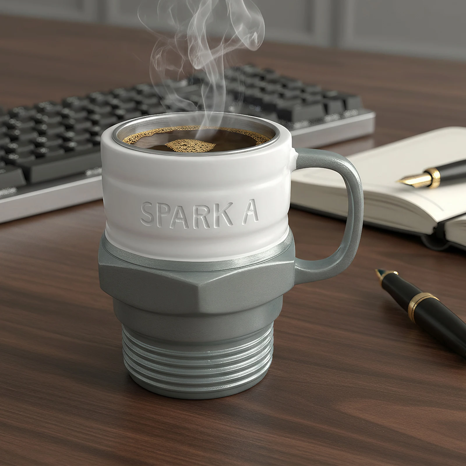 Spark Plug Coffee Mug Industrial Coffee Cup Mechanics & Gearheads Personalized Coffee Mug Unique Auto Gift for Man Birthday Gift