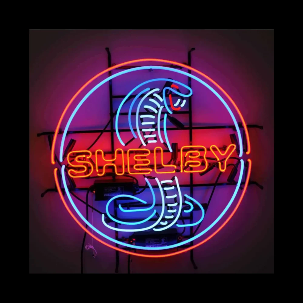 Shelby Cobra Egypt Snake Neon Sign Handmade Real Glass Tube Beer Bar Ktv Store Home Gift Display Estetica Room Decor 24 "X 24"
