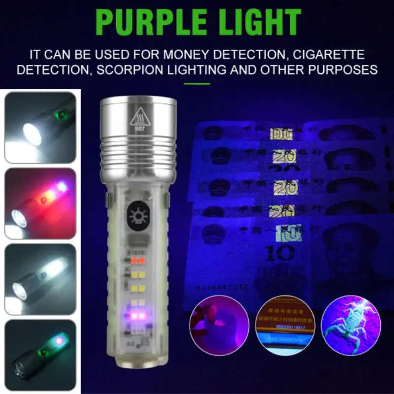 

Миниатюрный фонарик-брелок с функцией быстрой зарядки, класс защиты IP65, водонепроницаемый фонарь с магнитом, многофункциональный предупредительный фонарик для кемпинга