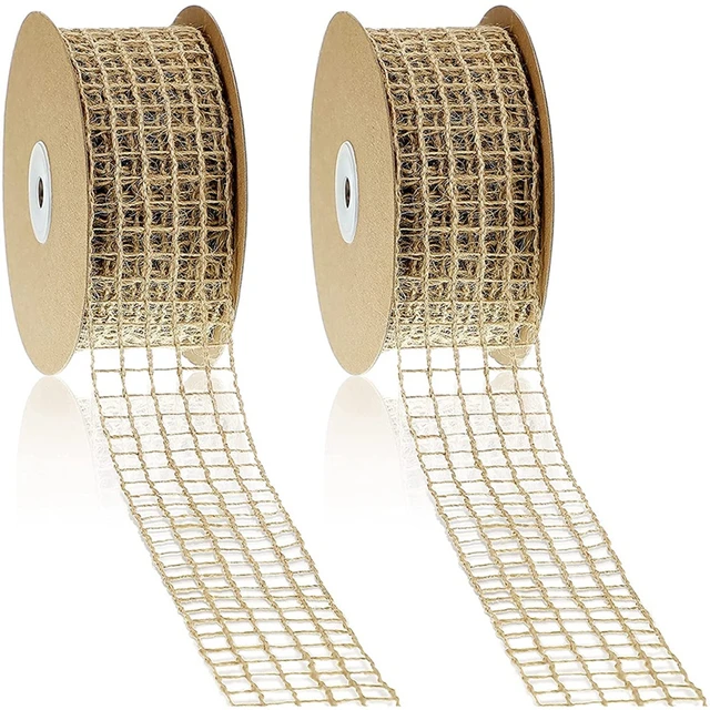 Natural - Burlap Net Ribbon - ( W: 2 - 1/2 inch | L: 10 Yards )