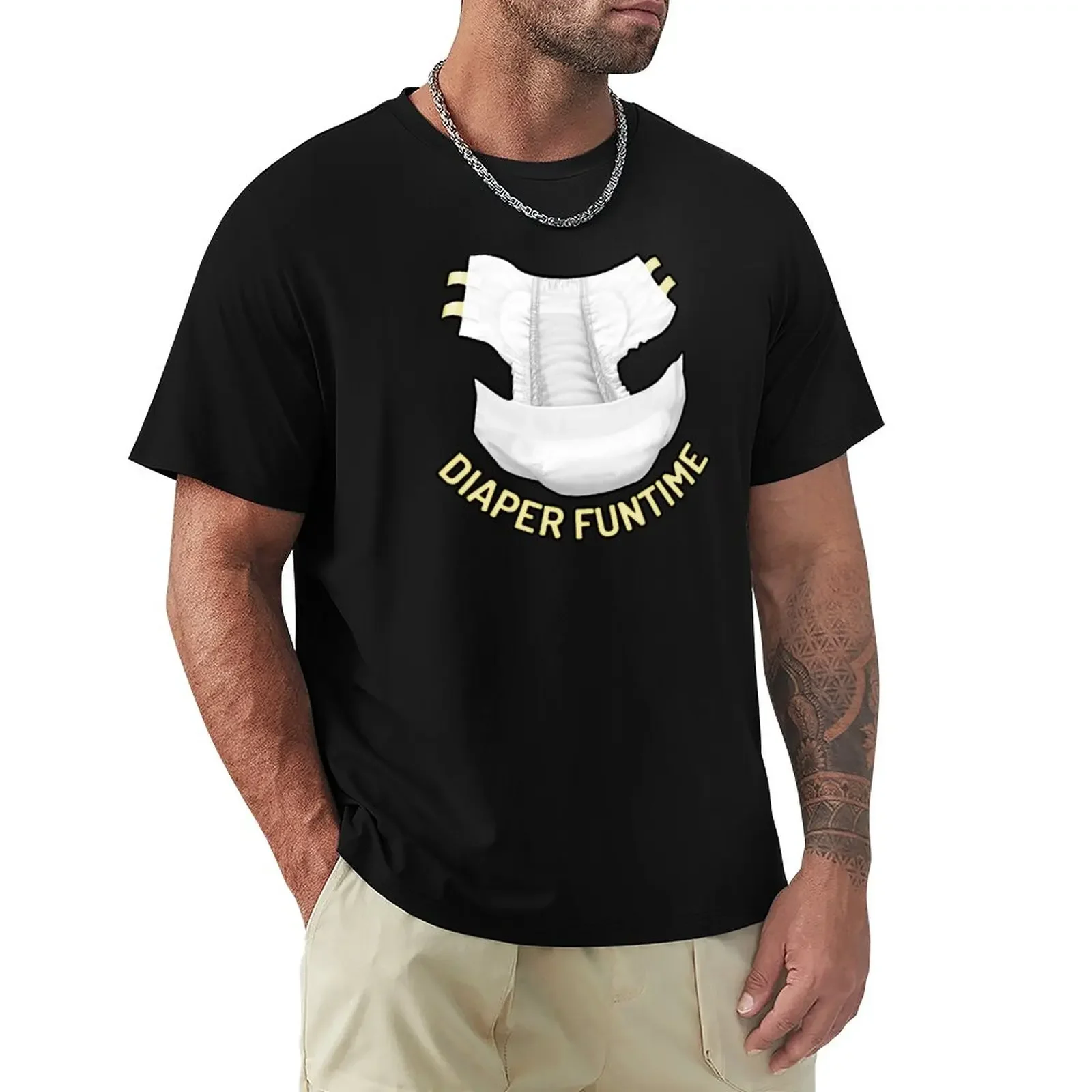 

DIAPER FUNTIME T-Shirt sweat animal prinfor boys Men's cotton t-shirt