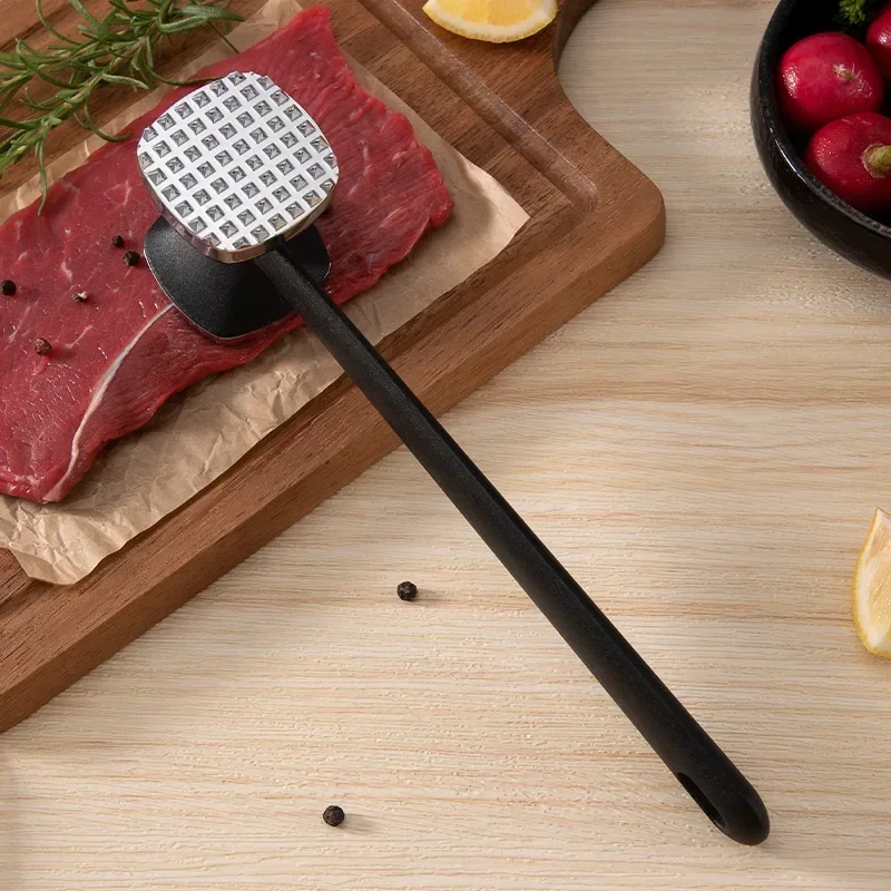 Meat Tenderizer Meat Hammer Steak Hammer Mallet Double-Sided Zinc Alloy Meat Tenderizer Hammer Pork Chop Steak Meat Mallet Rubber Portable Kitchen Tools