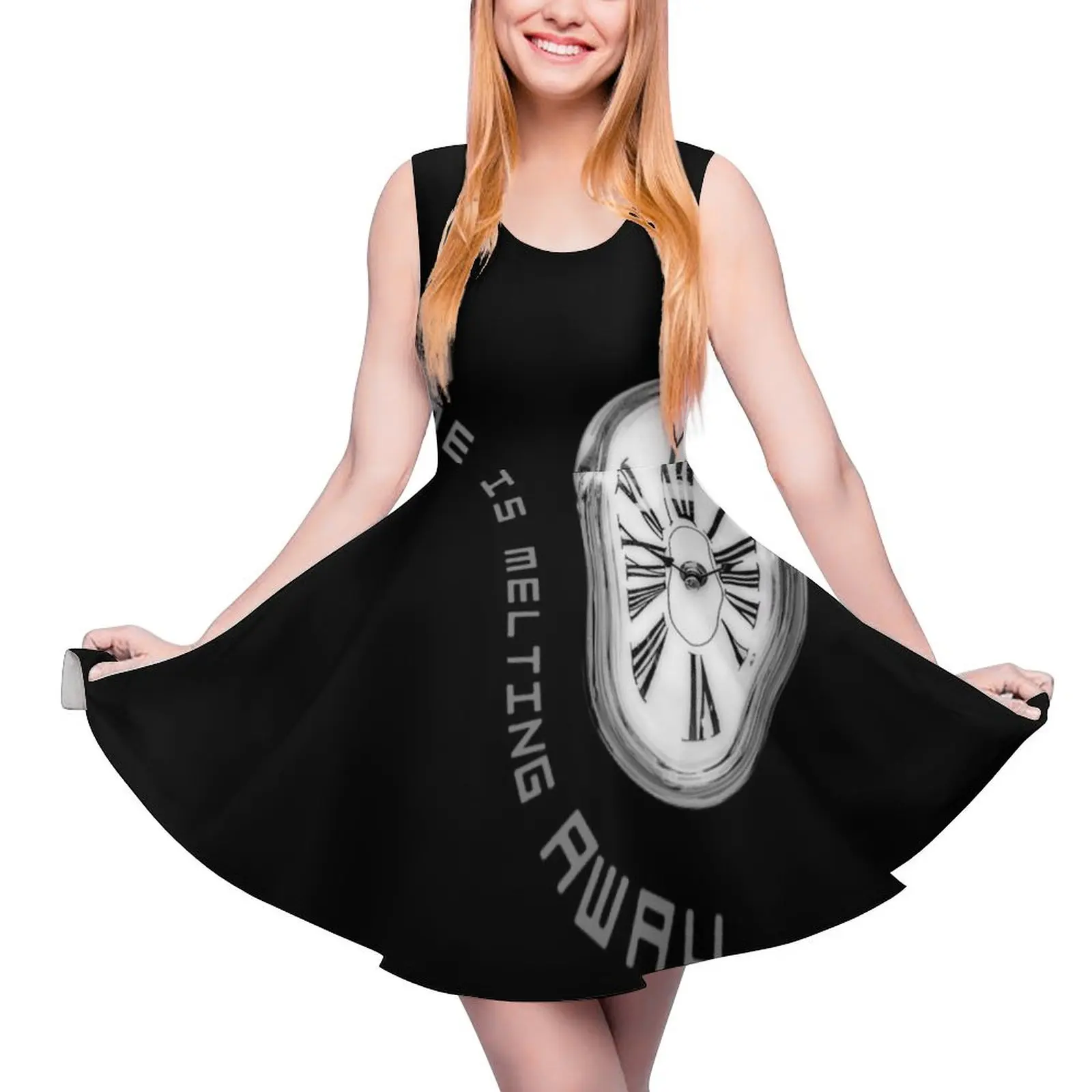 Surreal Melting Clock. Time is melting away. Sleeveless Dress dresses women summer 2024 Womens summer dresses long sleeve dress