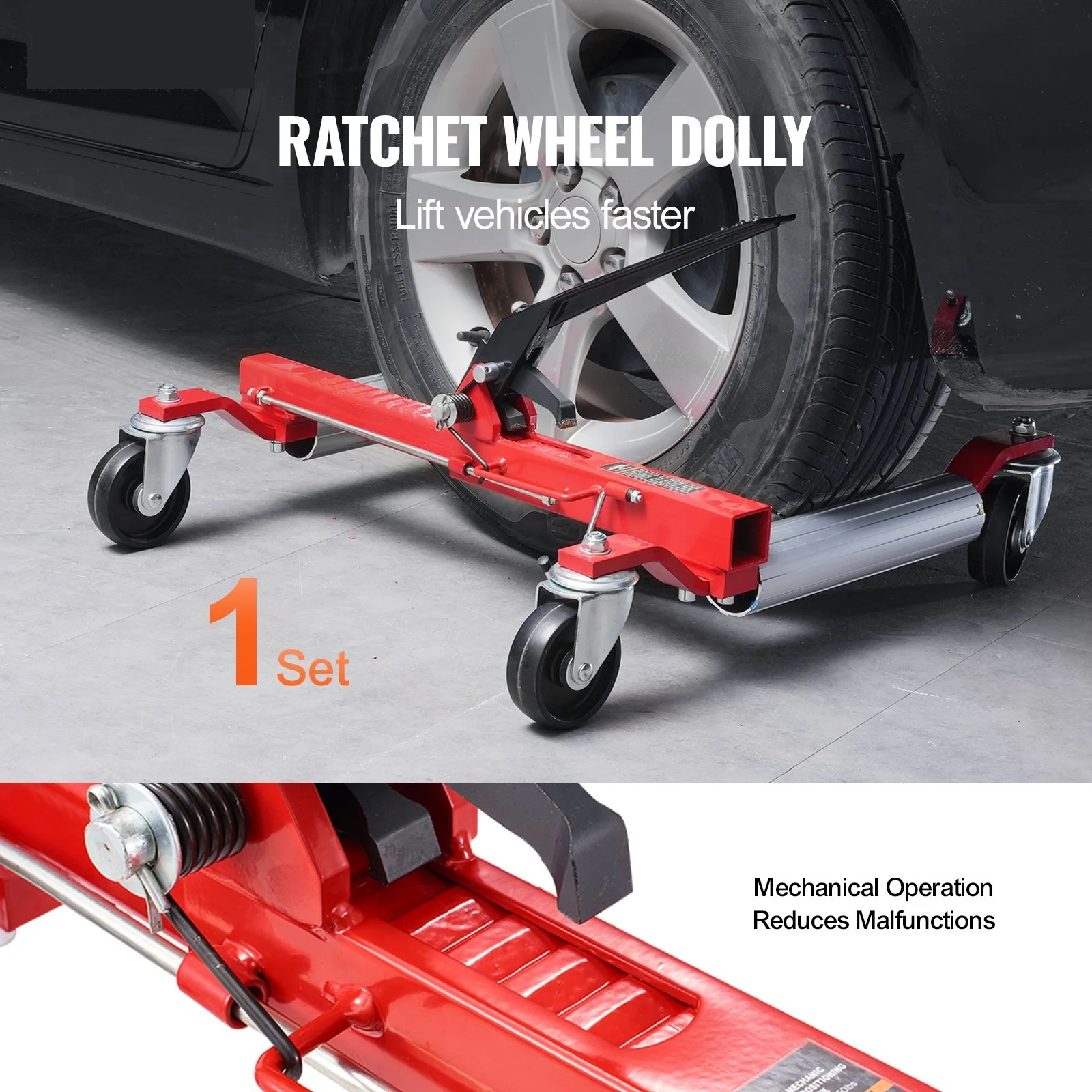 New Car Mover Universal Wheel Car Mover Mechanical Property Road Rescue Trailer Clearing Tool Wheel Dolly 1500 Lbs