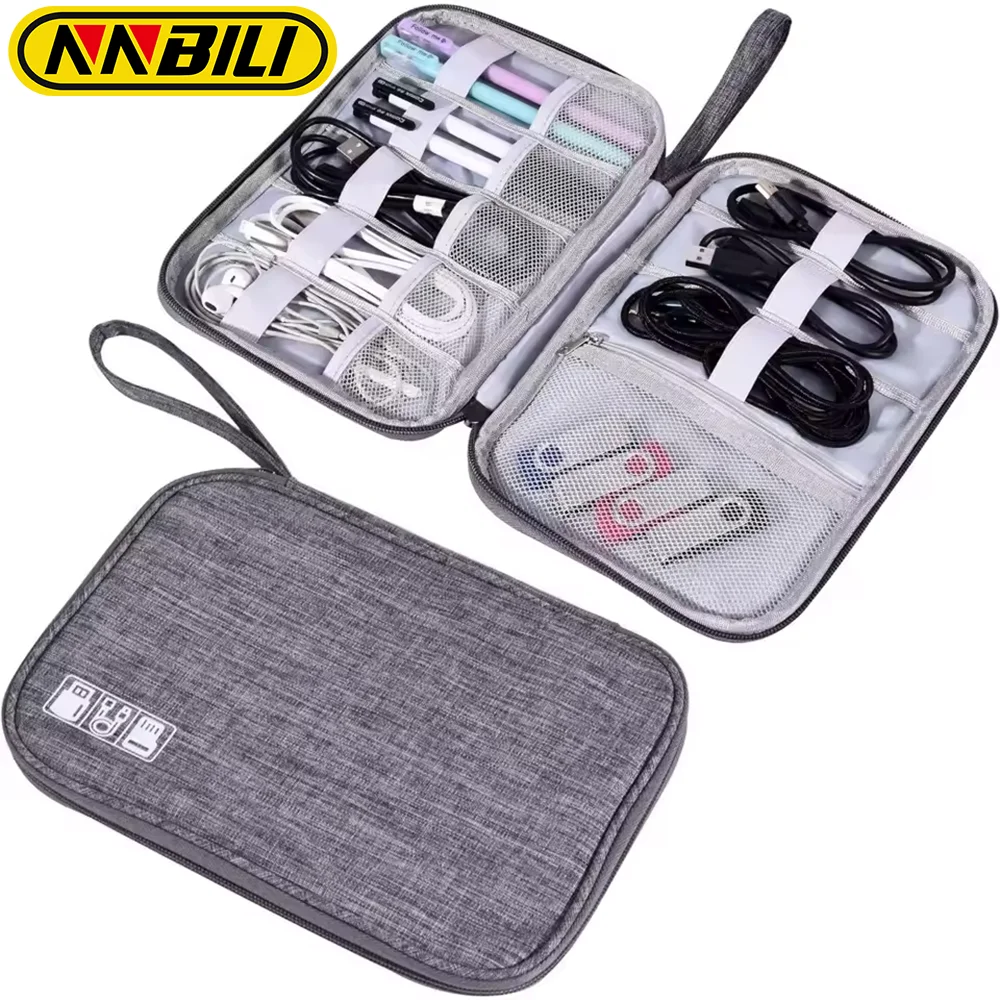 NNBILI USB Cable Organizer Bag Waterproof Carrying Pouch Travel Universal Cable Organizer Electronics Storage Bag Accessorie cable organizer storage bag cable storage bag storage bags