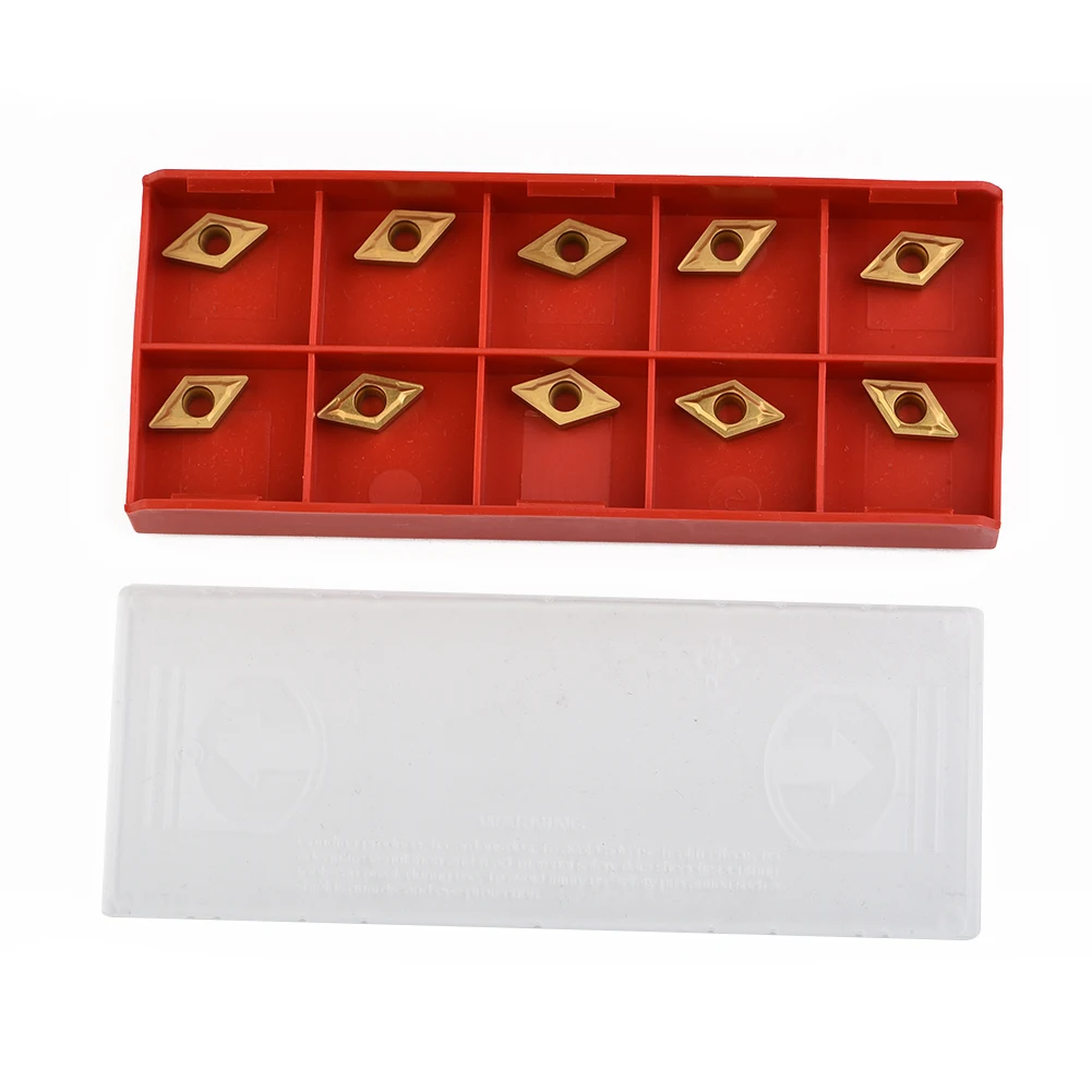 

Stainless steel Inserts Turning Tool YBC251 10Pcs Carbide DCMT070204 Holder Lathe Replacement Durable Practical