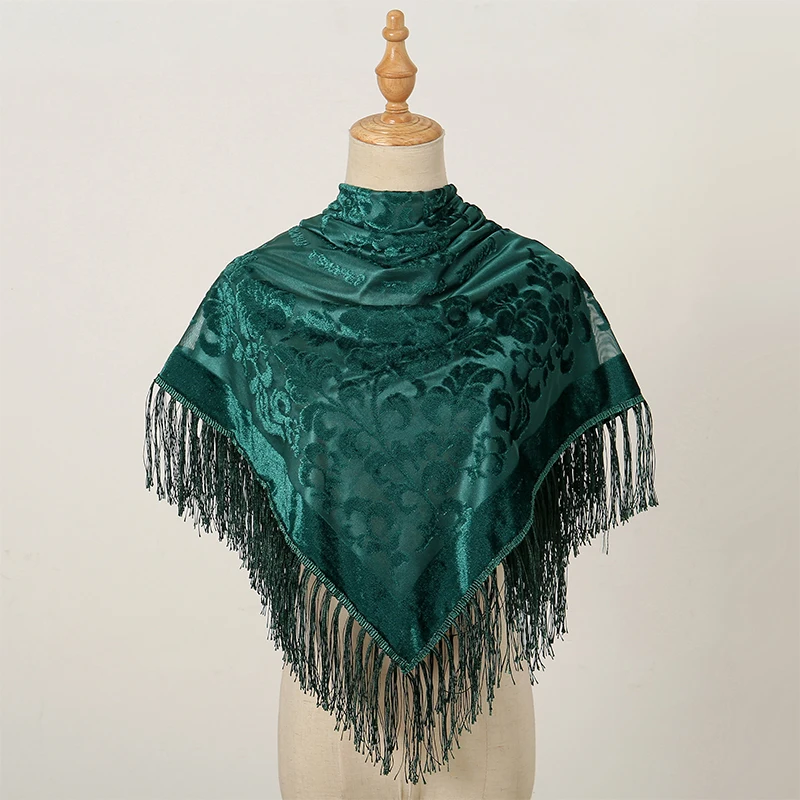 2024 NEW Fashion Women Cut Flowers Hollow Lace Gradient Flower Silk Scarf Spring Shawls and Wraps Square Femme Beach Sjaals 4