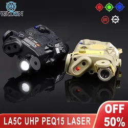 WADSN-Airsoft LA5C UHP PEQ15, láser rojo y verde, PEQ Box IR + Sight, linterna LED blanca para AEG, GBB, CQB, Softair táctico